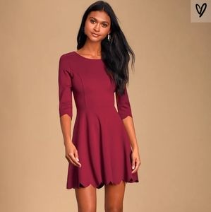 Lulus burgundy skater dress
